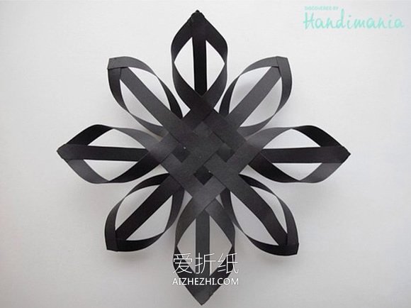 怎么用纸条折雪花图解 立体雪花的折法教程- www.aizhezhi.com