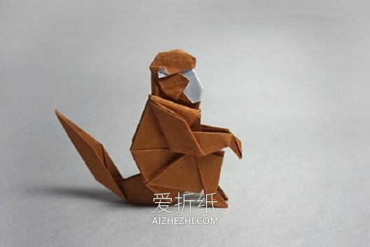 怎么折纸立体猴子图解 复杂猴子的折纸过程- www.aizhezhi.com