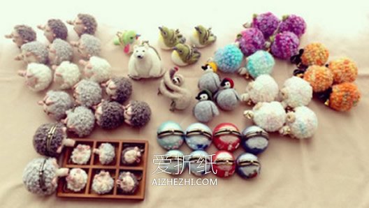 超可爱的羊毛毡小动物口金包作品图片- www.aizhezhi.com