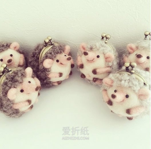 超可爱的羊毛毡小动物口金包作品图片- www.aizhezhi.com