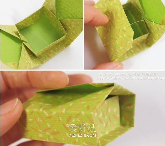 怎么折纸方形礼品盒 漂亮礼品盒子的折法图解- www.aizhezhi.com