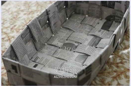 怎么编织收纳盒图解 废报纸编收纳盒的方法- www.aizhezhi.com