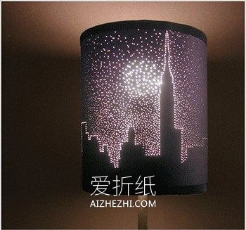 怎么DIY城市夜景灯罩 简单改造灯罩手工制作- www.aizhezhi.com