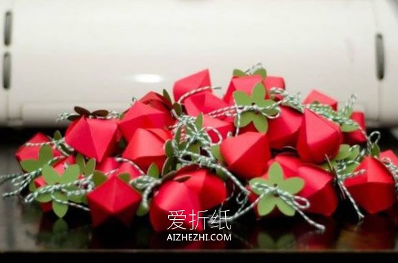 怎么折纸草莓的方法 可爱草莓包装盒的折法- www.aizhezhi.com