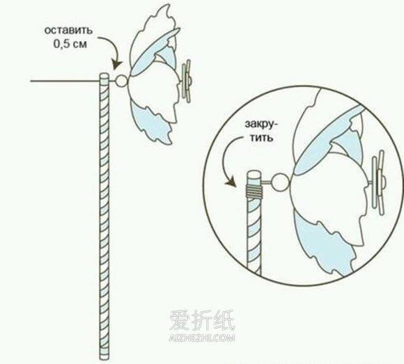 怎么做风车的图解教程 手工制作纸风车的方法- www.aizhezhi.com