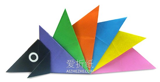 怎么简单折纸刺猬图解 幼儿折叠小刺猬的教程- www.aizhezhi.com