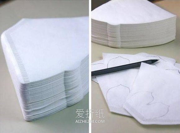 怎么用餐巾纸做花朵 手工制作餐巾纸花图解- www.aizhezhi.com