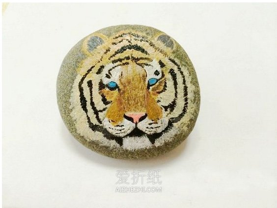 怎么画石头画的教程 石头画老虎的画法图解- www.aizhezhi.com