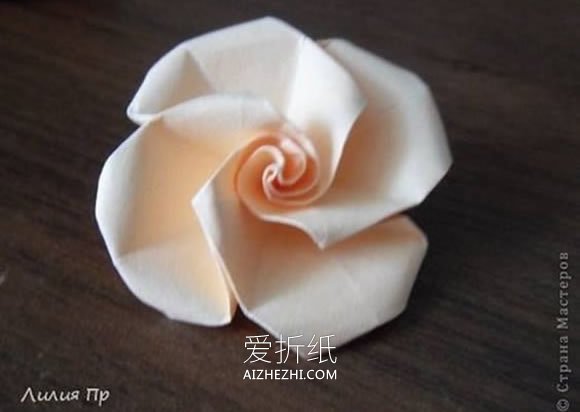 怎么简单折纸玫瑰花 手工折纸简易玫瑰花图解- www.aizhezhi.com