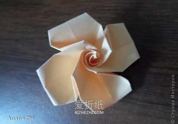 怎么简单折纸玫瑰花 手工折纸简易玫瑰花图解- www.aizhezhi.com