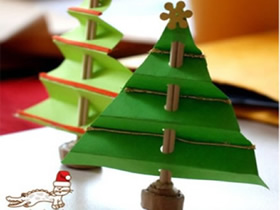 怎么简单做圣诞树图解 卡纸手工制作圣诞树
