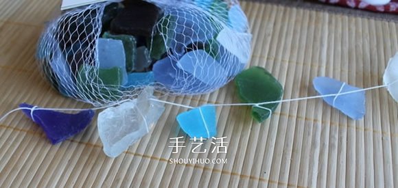 海玻璃手工制作风铃 浪漫海波浪风铃DIY教程- www.aizhezhi.com