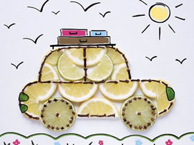 怎么做食物拼贴画 水果零食手工制作拼画