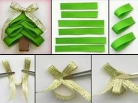 怎么简单做缎带圣诞树 缎带手工制作圣诞树