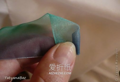 怎么做丝带玫瑰花图解 丝带手工制作玫瑰花- www.aizhezhi.com