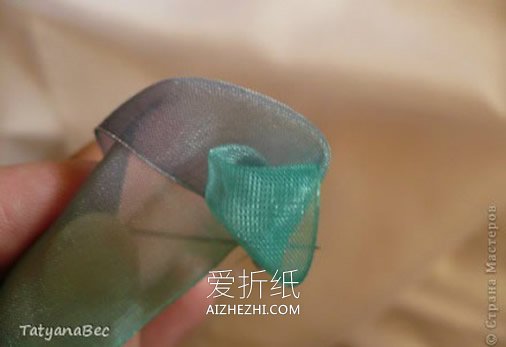 怎么做丝带玫瑰花图解 丝带手工制作玫瑰花- www.aizhezhi.com