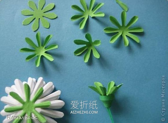 怎么做小菊花的方法 衍纸小菊花手工制作- www.aizhezhi.com