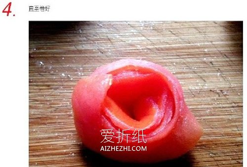 怎么把番茄做成玫瑰花 番茄玫瑰花手工制作- www.aizhezhi.com