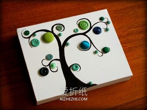 怎么做纽扣画的作品 手工纽扣拼贴画图片- www.aizhezhi.com