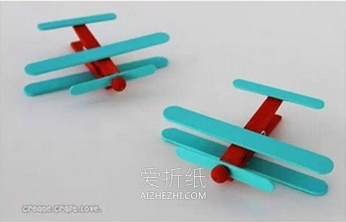 怎么做小飞机模型图解 冰棍棒手工制作飞机- www.aizhezhi.com