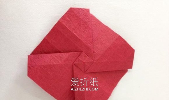 怎么折纸川崎玫瑰图解 手揉纸玫瑰花的折法- www.aizhezhi.com