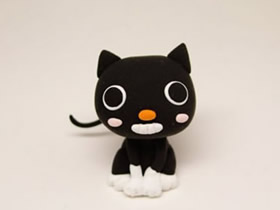 怎么做超萌粘土猫咪 超轻粘土DIY小黑猫图解