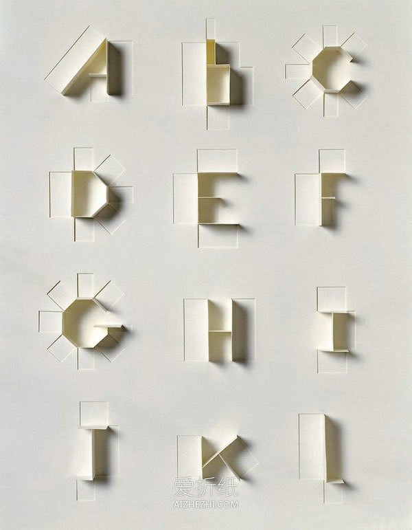 怎么做纸雕字母和数字 手工立体纸雕文字作品- www.aizhezhi.com