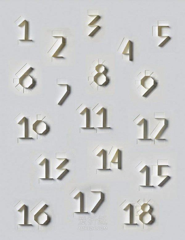 怎么做纸雕字母和数字 手工立体纸雕文字作品- www.aizhezhi.com