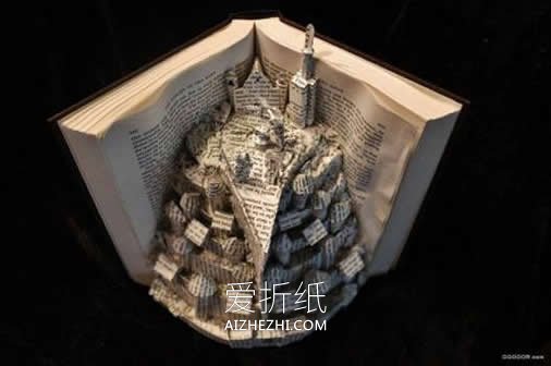 怎么用旧书做纸雕图片 手工制作旧书纸雕作品- www.aizhezhi.com