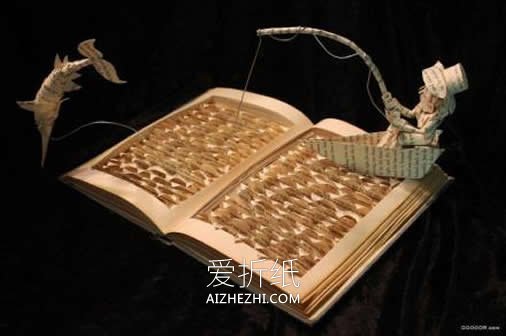 怎么用旧书做纸雕图片 手工制作旧书纸雕作品- www.aizhezhi.com