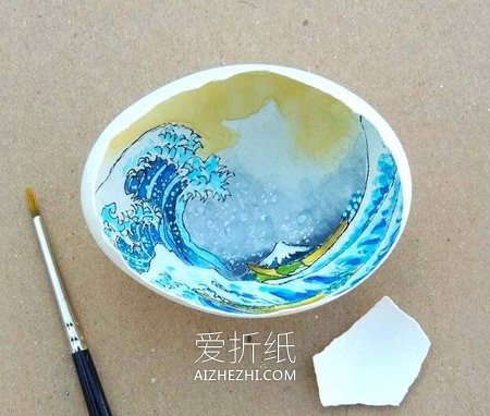 蛋壳内部手绘作品 鸡蛋壳变废为宝做蛋壳画- www.aizhezhi.com