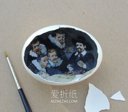 蛋壳内部手绘作品 鸡蛋壳变废为宝做蛋壳画- www.aizhezhi.com