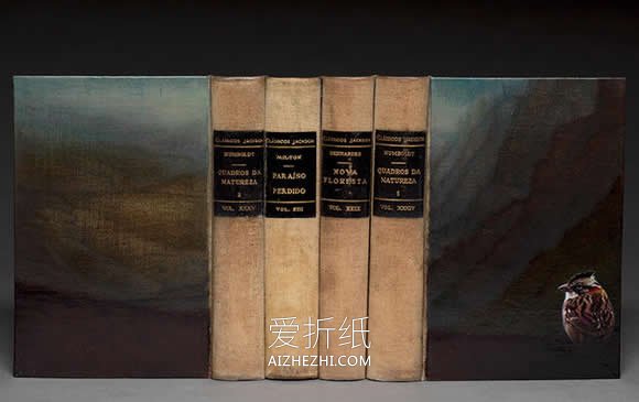 手工旧书雕塑作品图片 壮丽书籍山川纸雕欣赏- www.aizhezhi.com