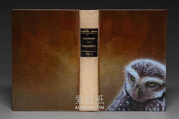 手工旧书雕塑作品图片 壮丽书籍山川纸雕欣赏- www.aizhezhi.com