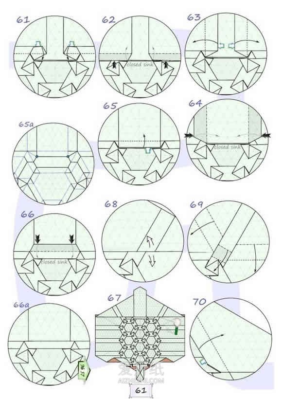 怎么折纸复杂的乌龟 逼真乌龟详细折法步骤- www.aizhezhi.com