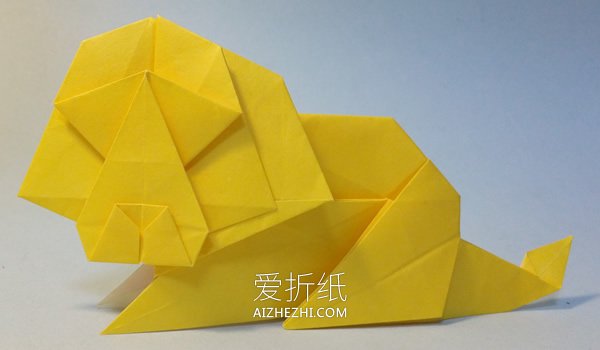 怎么折纸立体狮子图解 手工折纸狮子详细步骤- www.aizhezhi.com