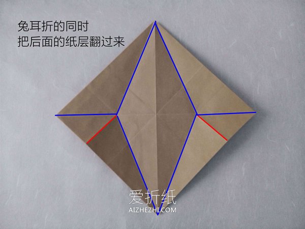 怎么折纸逼真的兔子 手工折纸立体兔子图解- www.aizhezhi.com