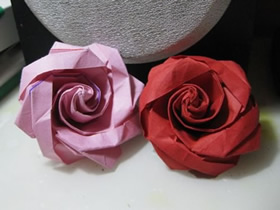 怎么折纸冰激凌玫瑰 漂亮纸玫瑰手工折法图解
