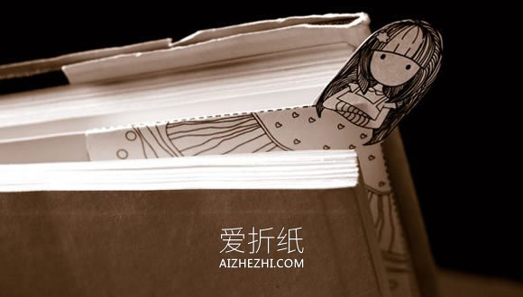 怎么做卡通女孩书签 卡纸制作漂亮女生书签- www.aizhezhi.com