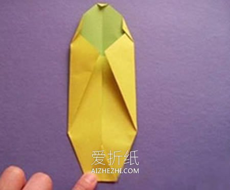怎么折纸香蕉简单图解 幼儿手工折纸香蕉方法- www.aizhezhi.com