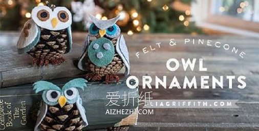 怎么做松果猫头鹰图解 松果手工制作猫头鹰- www.aizhezhi.com