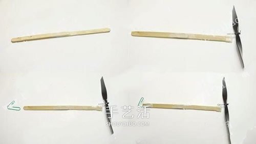 螺旋桨飞机模型DIY 橡皮筋动力飞机制作方法- www.aizhezhi.com