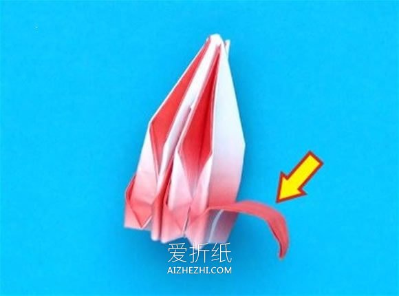 怎么折纸蟹爪兰图解 蟹爪兰花和花茎的折法- www.aizhezhi.com