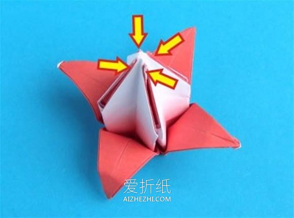 怎么折纸蟹爪兰图解 蟹爪兰花和花茎的折法- www.aizhezhi.com