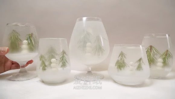 怎么做雪景装饰杯方法 冬天雪景装饰摆件制作- www.aizhezhi.com