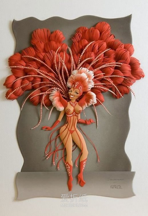 优秀手工纸雕和纸模型 漂亮纸雕模型作品图片- www.aizhezhi.com