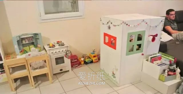 怎么做玩具房子图解 纸箱房子手工制作教程- www.aizhezhi.com