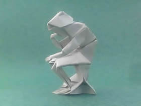 怎么折纸沉思者图解 沉思者人物雕塑折纸教程