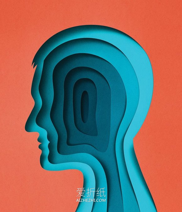 多层纸组成的纸雕作品 手工创意平面纸雕图片- www.aizhezhi.com