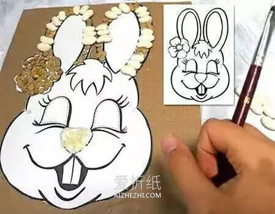 儿童豆贴画制作方法 豆子拼贴画怎么做教程- www.aizhezhi.com